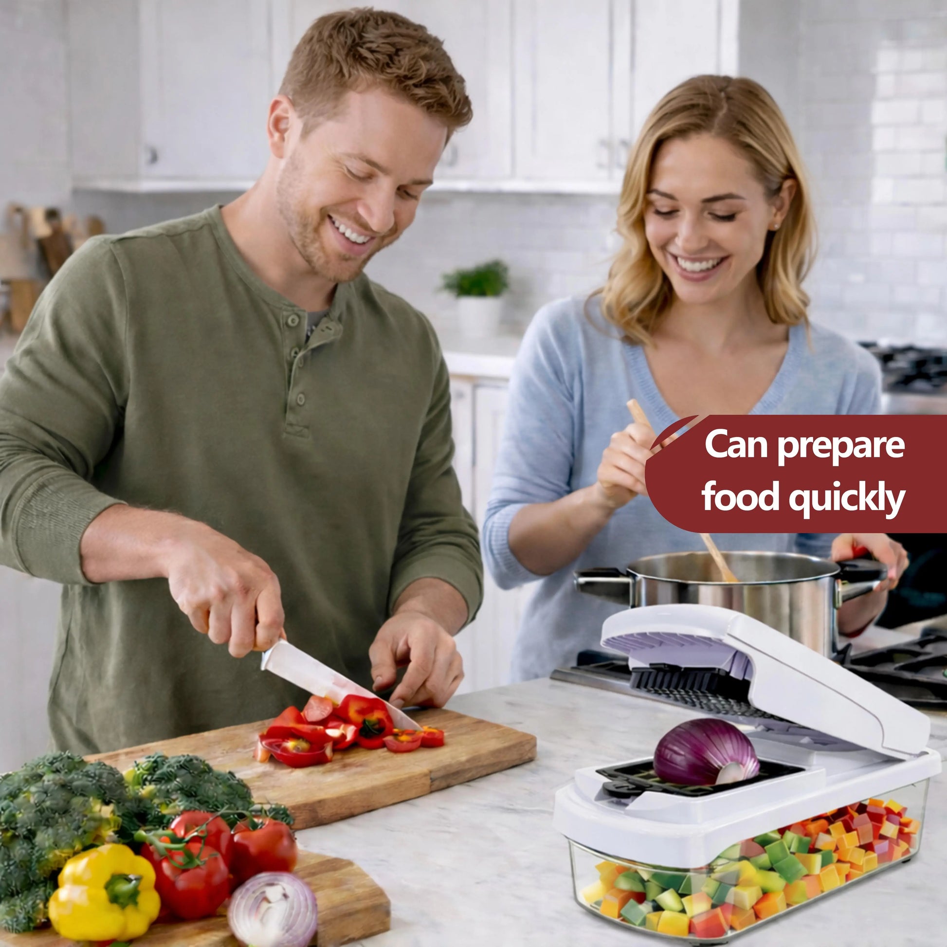 【Dealsforyoudays】Snofrid Vegetable Chopper,15-In-1 Multifunctional Food Chopper,Professional Onion Chopper with 8 Blades,Vegetable Cutter with Container for Salad,Potato,Carrot,And Garlic; Essential Kitchen Tool
