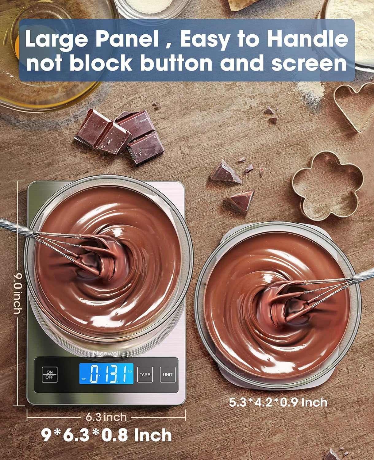 Food Scale 22Lb Digital Kitchen Scale for Cooking Baking | 1G/0.1Oz Precise Graduation, Backlit LCD, Tare Function, Weight Grams and Oz, Easy Clean Stainless Steel and Tempered Glass