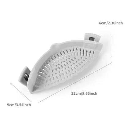 Silicone Clip-On Colander Pot Strainer for Pots Pans Bowls, Pasta Vegetable Clip-On Drainer Kitchen Strainer Tools
