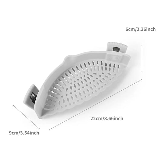 Silicone Clip-On Colander Pot Strainer for Pots Pans Bowls, Pasta Vegetable Clip-On Drainer Kitchen Strainer Tools