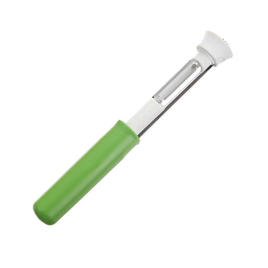 2-In-1 Dual Function Kitchen Utensil, Stainless Steel Handheld Fruit Peeler & Apple Corer with Comfort Grip for Potatoes, Apples, Avocados, and Everyday Prep