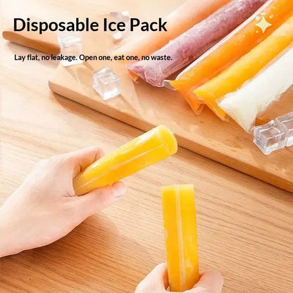 100-Pack Value Disposable Popsicle Mold Bags - Leakproof Zip-Seal Freezer Tubes with Silicone Funnel, Kitchen Utensil for Freezing Juice, Freezer Safe Lolly & Ice Cream Moulds
