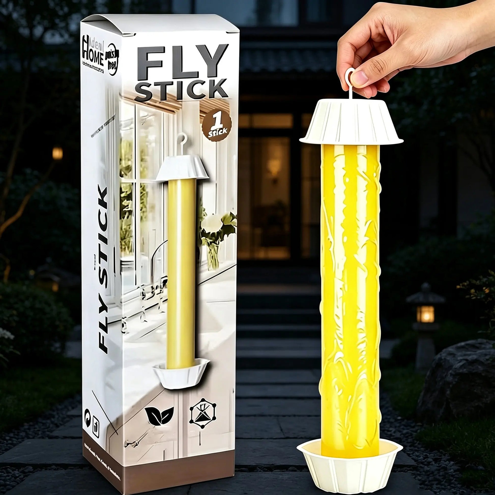 3-Pack Ultra-Adhesive Hanging Fly Traps, Garden Orchard Pest Control Sticks, Indoor Outdoor Use, Effective Fruit Fly Management