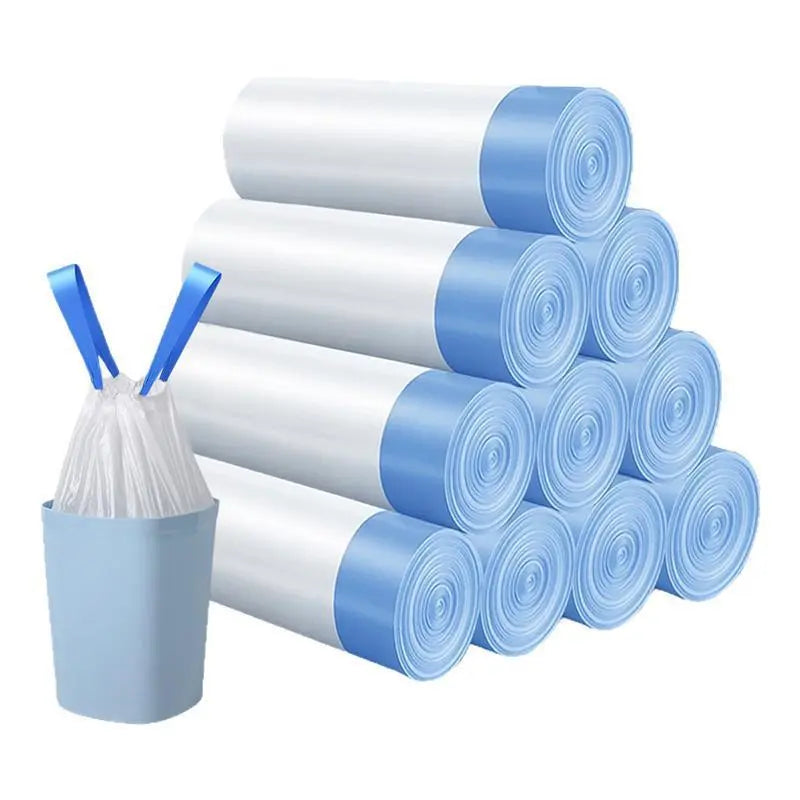 4-Gal Medium Drawstring Trash Bags, Thick Stretchy Leak-Proof Polyethylene Garbage Bags for Home & Office Trash Cans, 50-Count Pack