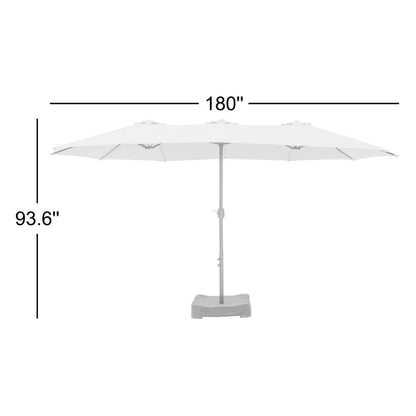 Nyasia 15 Ft. X 9 Ft. Rectangular Market Umbrella with Base (Sand Not Included)