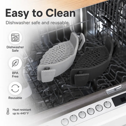 Silicone Clip-On Colander Pot Strainer for Pots Pans Bowls, Pasta Vegetable Clip-On Drainer Kitchen Strainer Tools