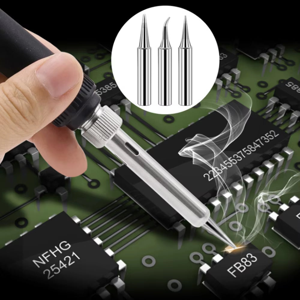 5Pcs I+B+K+2.4D+3C Soldering Iron Pure Copper 900M Soldering Iron Head Set inside Hot Bare Copper Electric Soldering Iron Tip