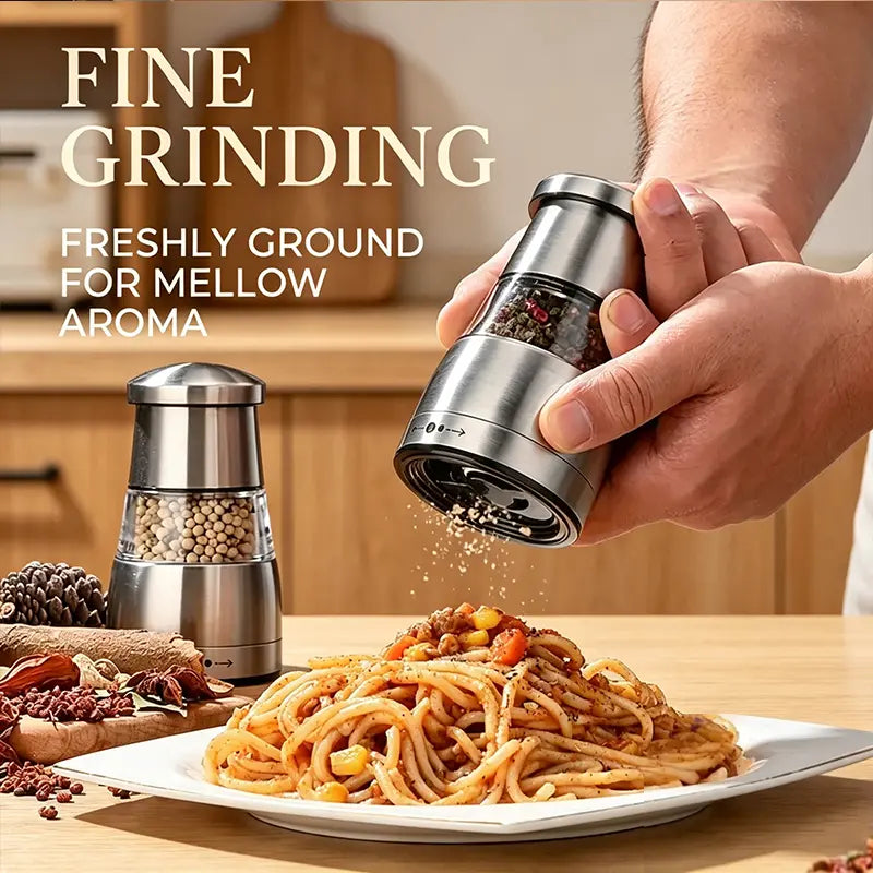 Stainless Steel Manual Pepper Grinder with Adjustable Coarseness - Premium Spice Mill for Home Cooking