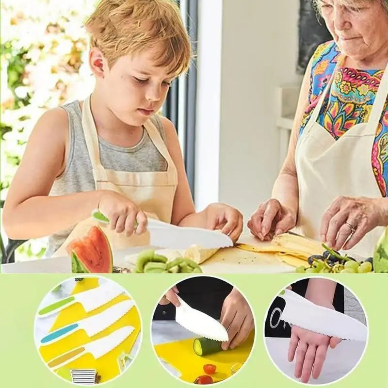 32-Piece Montessori Toddler Kitchen Knife Set - Safe Cooking Utensils for Ages 5-10, Complete Kitchen Gadgets and Sandwich Cutters, Practical Cooking Tools for Children, Perfect Holiday Gift for Boys and Girls