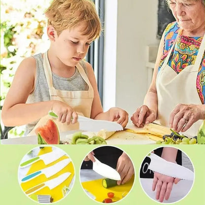 32-Piece Montessori Toddler Kitchen Knife Set - Safe Cooking Utensils for Ages 5-10, Complete Kitchen Gadgets and Sandwich Cutters, Practical Cooking Tools for Children, Perfect Holiday Gift for Boys and Girls