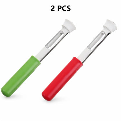 2-In-1 Dual Function Kitchen Utensil, Stainless Steel Handheld Fruit Peeler & Apple Corer with Comfort Grip for Potatoes, Apples, Avocados, and Everyday Prep