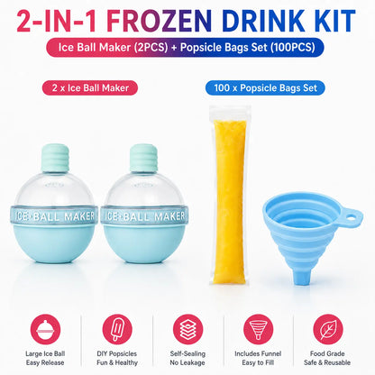 100-Pack Value Disposable Popsicle Mold Bags - Leakproof Zip-Seal Freezer Tubes with Silicone Funnel, Kitchen Utensil for Freezing Juice, Freezer Safe Lolly & Ice Cream Moulds